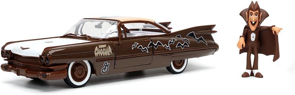 Jada Toys Count Chocula 1:24 1959 Cadillac Coupe DeVille Die-Cast Vehicle with Count Chocula Figure, Toys for Kids and Adults