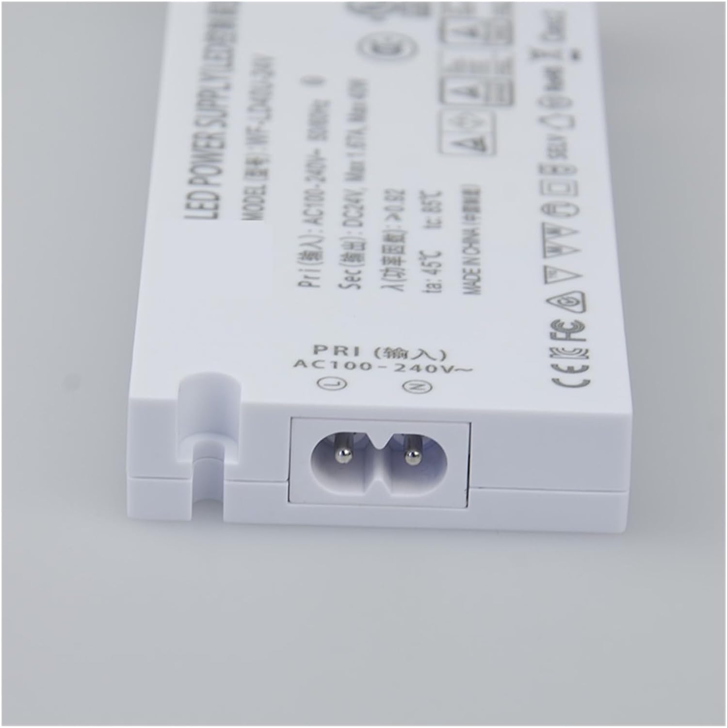 SNGXRFHD WF-LD40U-24V LED Power Supply, input side showing AC 100-240V connection