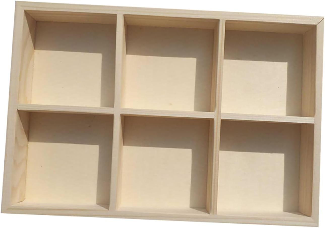 Luxshiny Pine Wood Pigment Storage Box Multi-functional Crayon and Painting Tool Organizer for Art Supplies Household Goods and Office Items