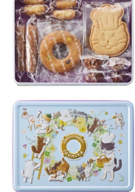 Amazon.co.jp: 泉屋 お菓子 クッキーねこ缶(クッキーがつなぐ輪) 袋