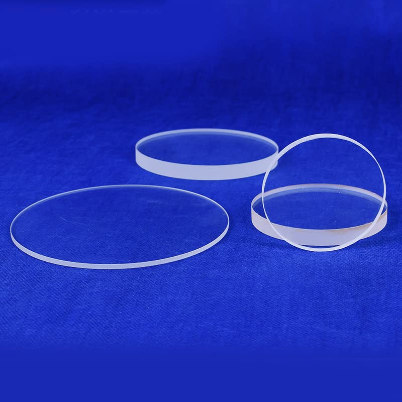 Runde Quarzglasplatte, transparent, Durchmesser, Dicke, temperaturbeständig, für Bastelarbeiten, DIY-Projekte und Heimdekoration
