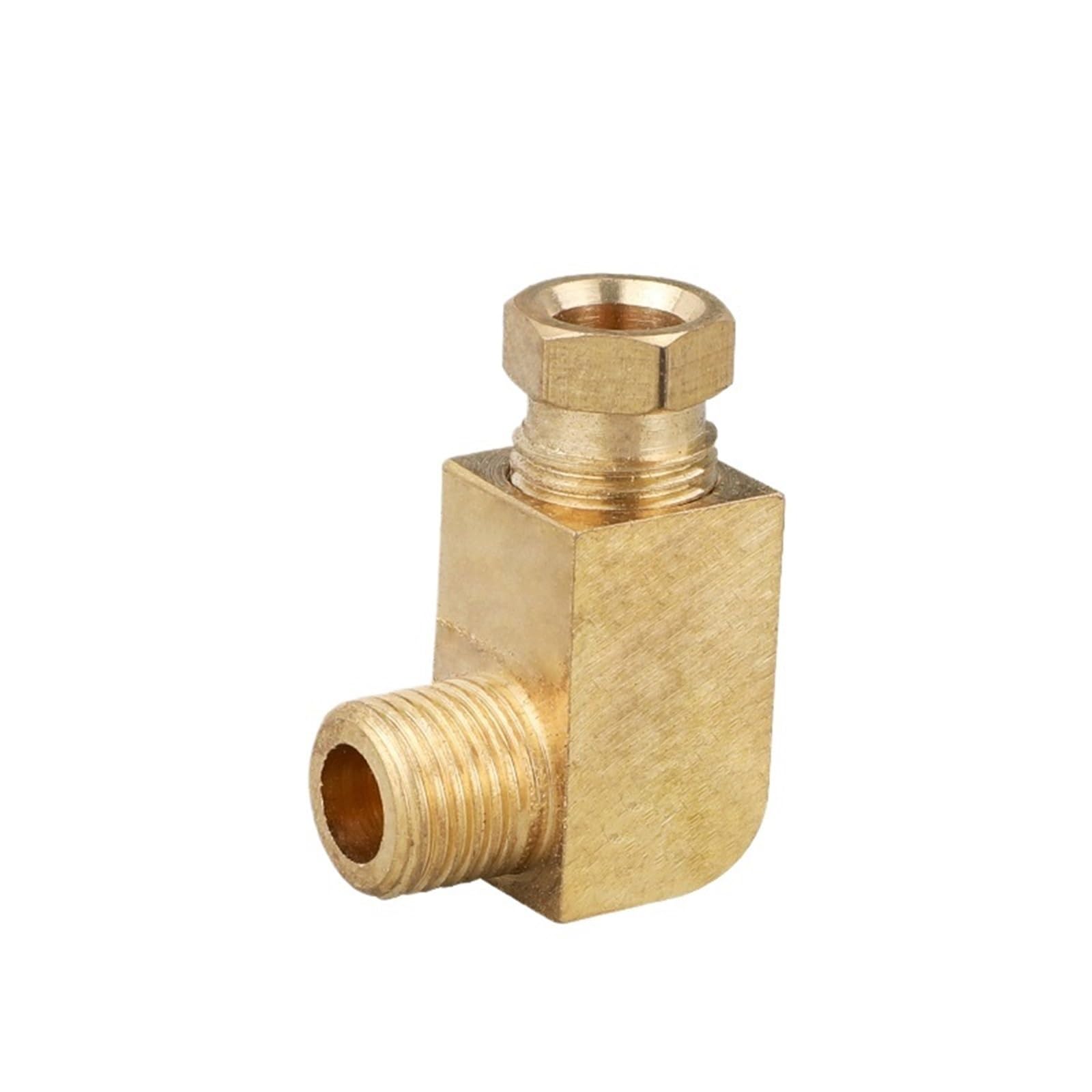 5 PCS 1/8" M6 M8 M10 Metric Male 4 6mm Compression Straight Through Elbow Oil Tube Brass Pipe Fitting System(Elbow 1pc,6mm to M10x1)