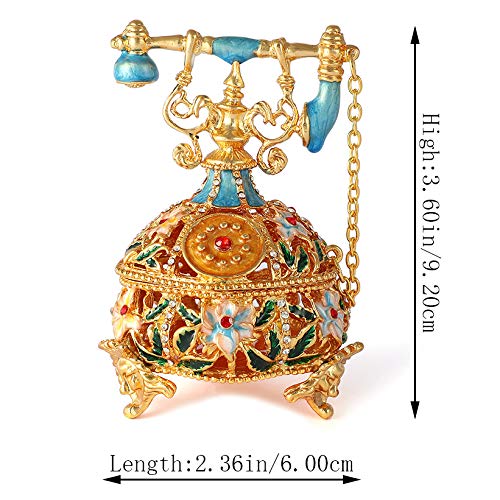 Boîte à Bijoux à charnière émaillée téléphone décoratif T4 QIFU