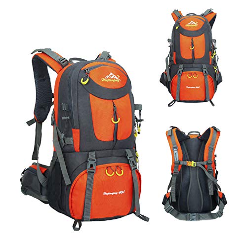 MYMM 40/50/60L Lightweight Packable Travel Hiking Backpack Daypack (Orange, 60 L)