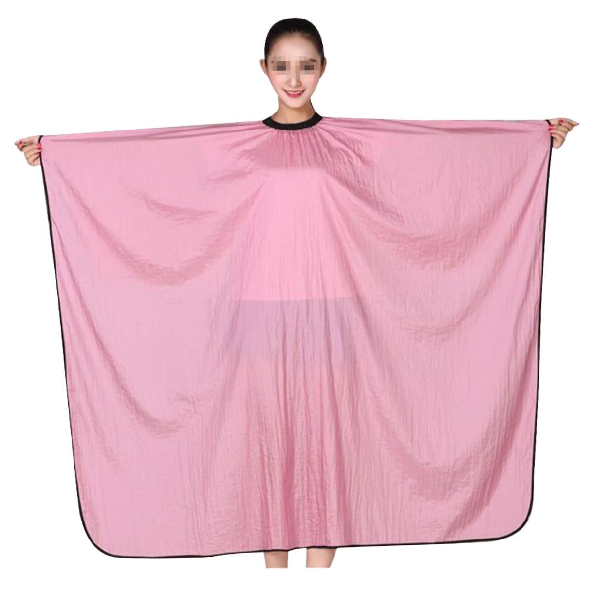 Capa de Peluquería para Adultos, Ligera Nylon, Adecuado para Cortar el Pelo en Casa o Salón, Color Rosa Práctico y Resistente