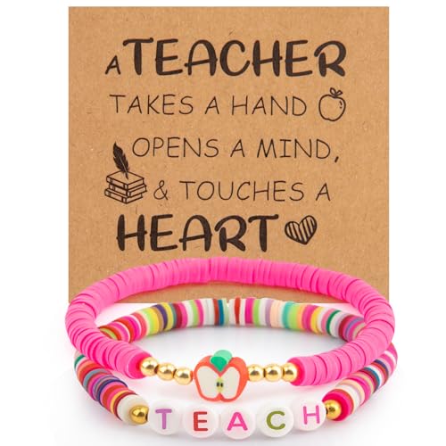 Teacher Gifts,Teacher Christmas Gifts,Teachers Bracelet,Appreciation Halloween Boo Basket Stuffers Thanksgiving