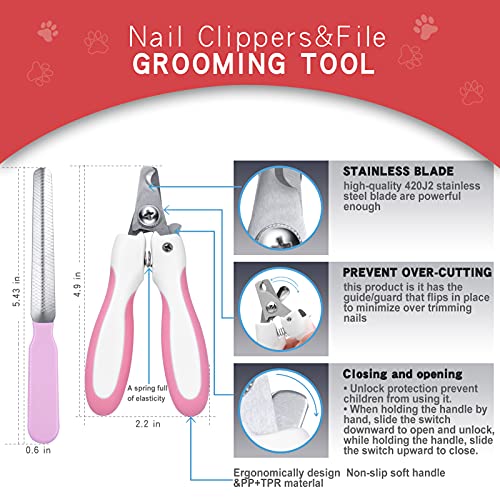 Dog Brush for Shedding Undercoat Rake for Dogs Cats Double Sided Brush for Dematting Comb Grooming Tool Kit Nail Clippers Nail File pink3 Pack Cucciolini Doodles Dog brush for shedding undercoat rake for dogs cats double sided brush for dematting comb grooming tool kit nail clippers nail file pink3 pack cucciolini doodles