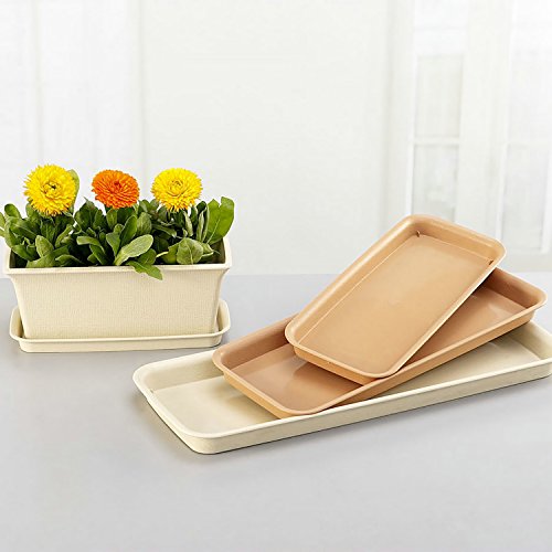 Diumiss Cultura 43237-2 Rescozy 12 Inch (Outside Length) Plastic Rectangular Planter Tray Flower Pot Saucer thumb #3