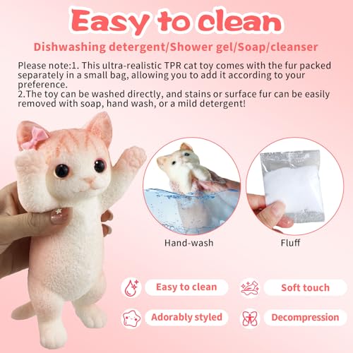 Image of Big Hand Painted Cat Squishy Toys,Large Cute Ultra Soft Kitty Squeeze Fidget Toys for Stress Relief ,Kawaii Squishies Sticky Animal Toys for Adults Kids,Decompression Sensory Balls Toys (FB)