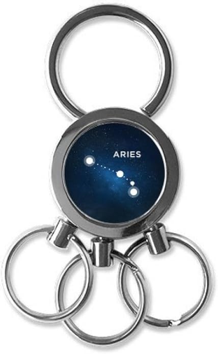 Aries Constellation Zodiac Sign Stainless Steel Metal Key Chain Ring Car Keychain Keyring Clip Gift