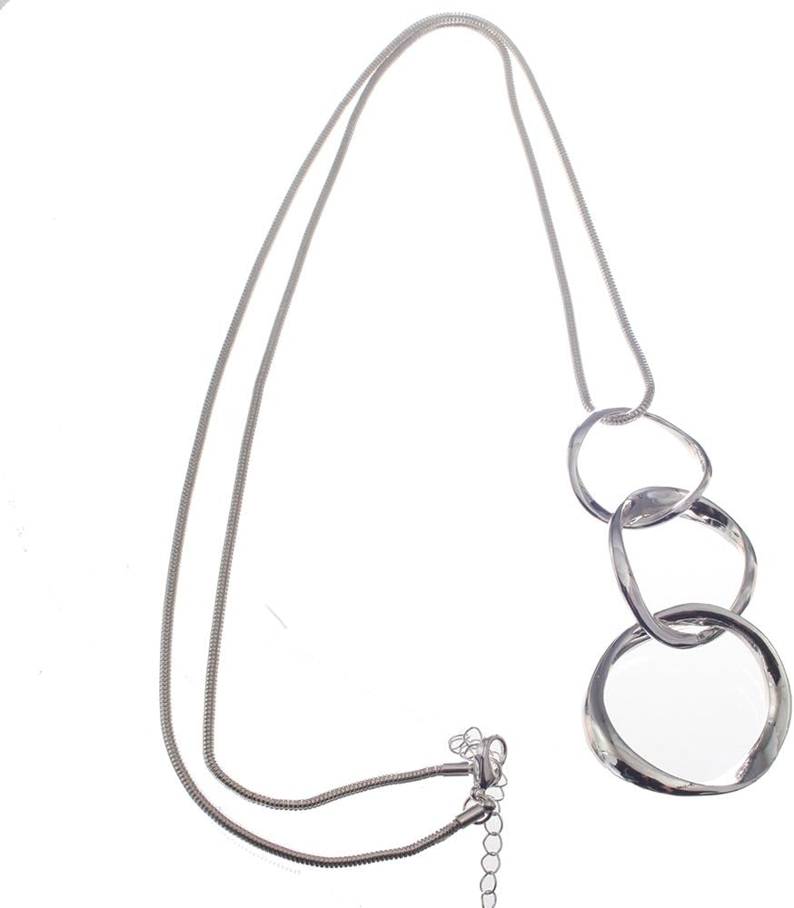 Lagenlook Tribal 3 Hoop Pendant with Long Necklace - Deliver to another address- Gift for Mother-Hypoallergenic & Nickel Free