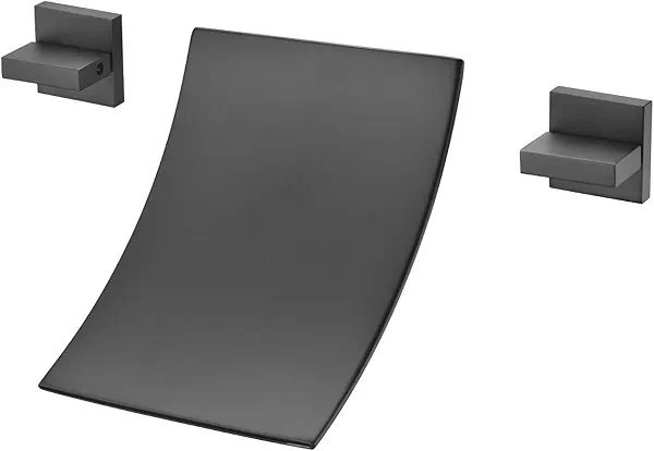 SUMERAIN Wall Mount Bathtub Faucet Waterfall Tub Filler Matte Black High Flow