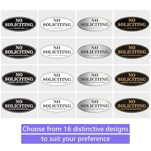 no soliciting sign 2 pack self-adhesive aluminum metal no solitation do not knock or ring bell sign 70 x 30 inches fade resistang signs for office and home brushed nickelblack