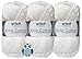Produktbild 3x50g Gründl King Cotton Häkelgarn Strickgarn inkl. 1 Holz Eulenknopf (Weiß 01)