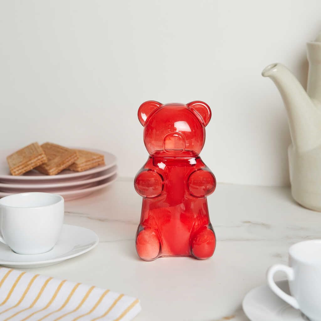 Balvi Sucrier Yummy Bear Couleur Rouge en Forme de Bonbon Ourson Verre 250 ML