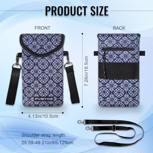 Image of Neoprene Phone Sleeve Pouch Case Bag for Men Women w /Crossbody Strap /Neck Lanyard for iPhone 17 /16 /15 /14 Pro Max, Samsung S25,Pixel 10