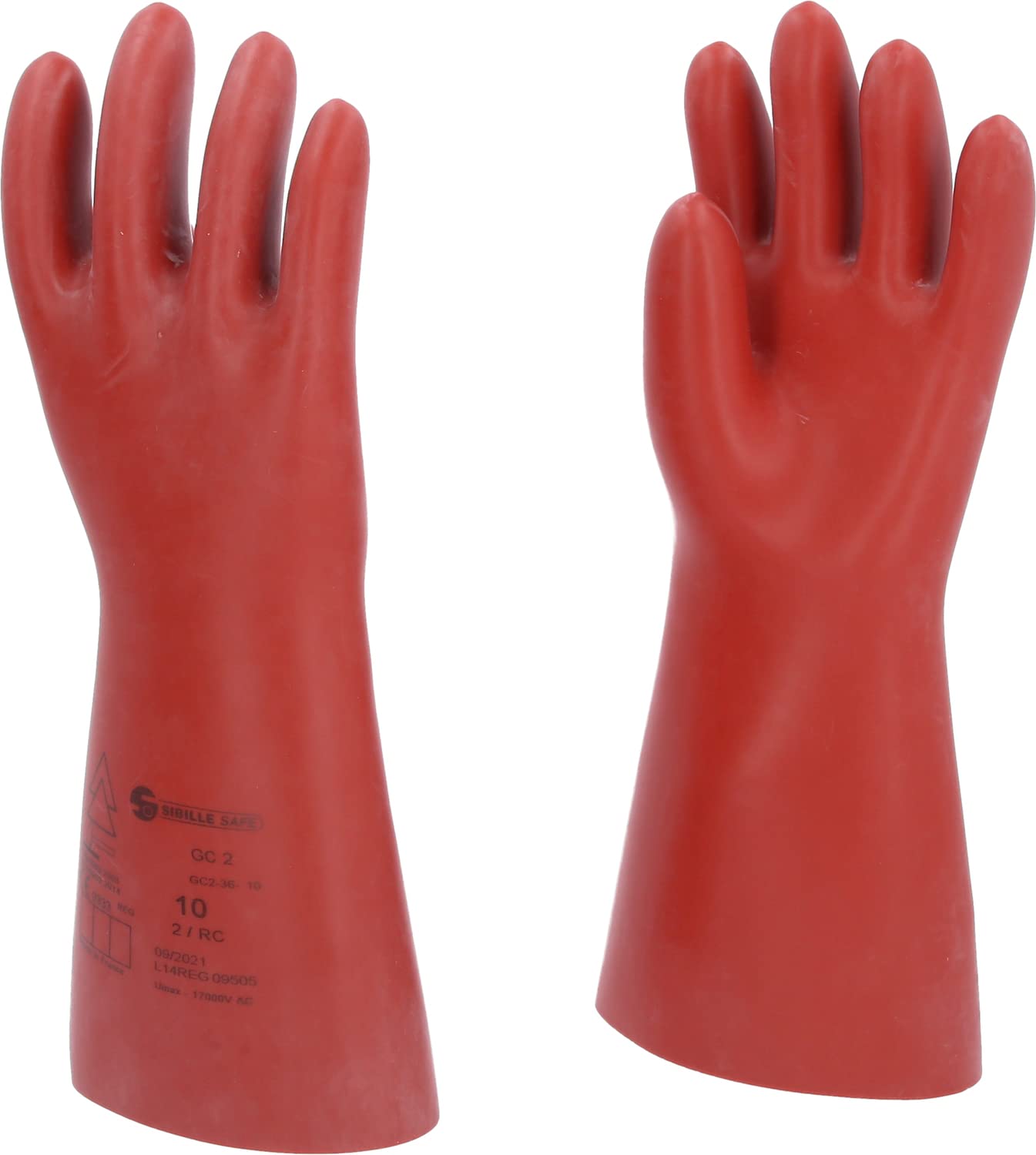 KS Tools 117.0075 Elektriker-Schutzhandschuh mit mechanischem Schutz | Größe 10 | Klasse 2 [17.000 V] | rot