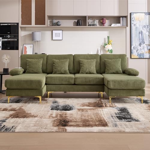 LIFEISLE 104'' U Shaped Sectional Sofa with Double Chaise, 4