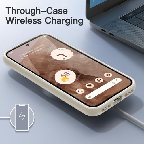 Image of JETech Matte Cover Case for Google Pixel 8a 6.1-Inch 2024, Frosted Translucent Back Protective Slim Phone Cover, Anti-Fingerprints (Beige)