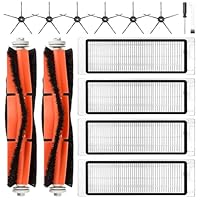 14 Stück Zubehörset für Xiaomi Roborock S6 / S5 Max / S5 / S6 Pure / S6 Maxv / S60 / S65 Saugroboter, Ersatzteile 2 Hauptbürste 4 HEPA Filter 6 Seitenbürste 1 Reinigungszubehör 1 Schraubendreher