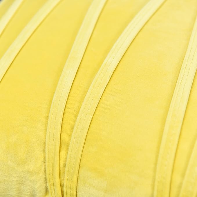 Image of Amazon Brand - Umi Decorative Striped Throw Pillow Covers 16 X 16 Inch,Soft Solid Velvet Pillow Covers Cushion Case with Zigzag Pattern for Sofa Bedroom 40 X 40 Cm (Pack of 2) Yellow