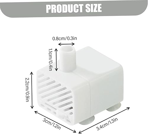 Miniatura 4 de Bomba de repuesto para fuente de agua para mascotas, motor sin escobillas USB de 5 V con caja de filtro, bomba sumergible de bajo ruido con LED para