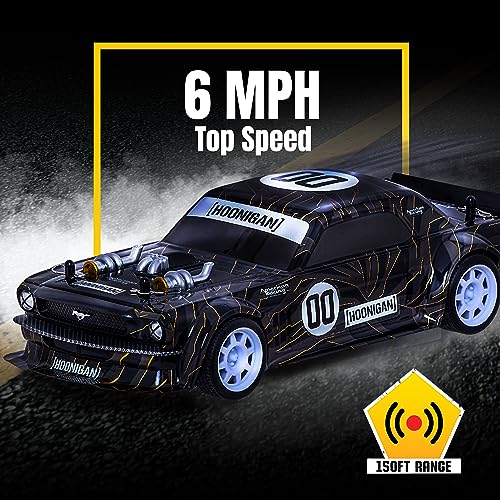 Image of Flybar Hoonigan Mustang Remote Control Car - Toy Cars, Drift RC Cars for Boys Age 8-12, 3.7V, 2.4GHz, 150ft Range, 1:16 Scale, 6mph Speed, Rechargeable Battery, Replica Design, Toys for Boys