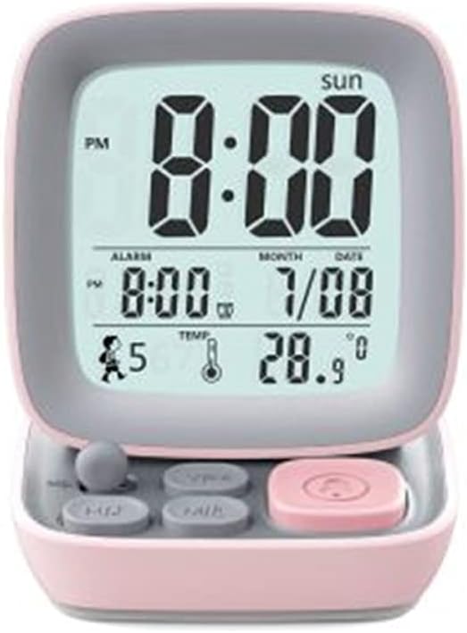 Alarm Clock Retro Small Computer Student Digital Desk with Lamp Electronic Bedroom Bedside Gift(Black-JoJo's Bizarre Adventure1)