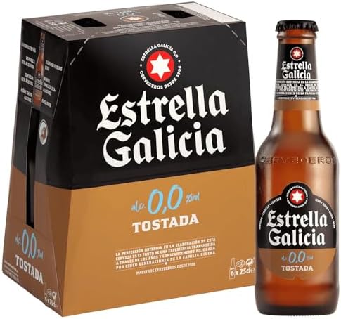 Estrella Galicia 0,0 - Tostada Sin Alcohol, Cerveza, 6 Botellas x...