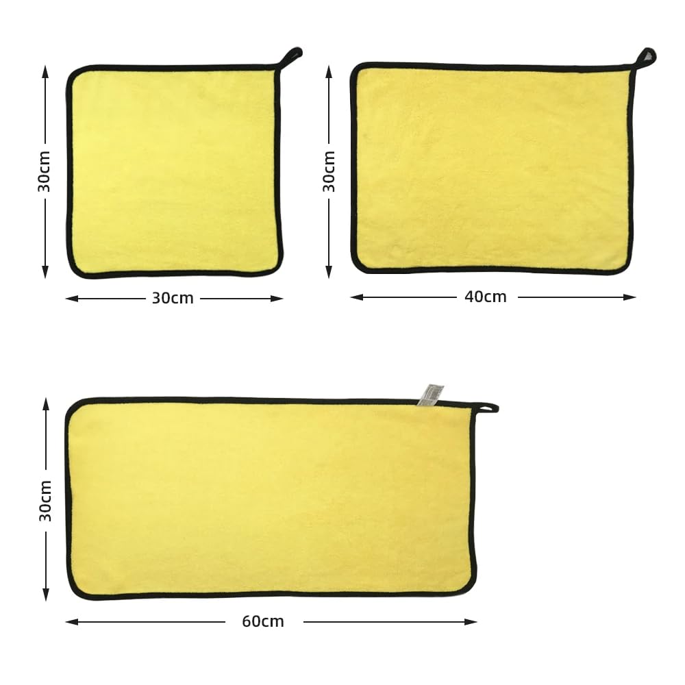 Asciugamano in microfibra per auto Panno in microfibra Asciugamano di lavaggio Panno di pulizia in microfibra Asciugamano per asciugatura Auto Detailing 30x40x10pcs 600GSM