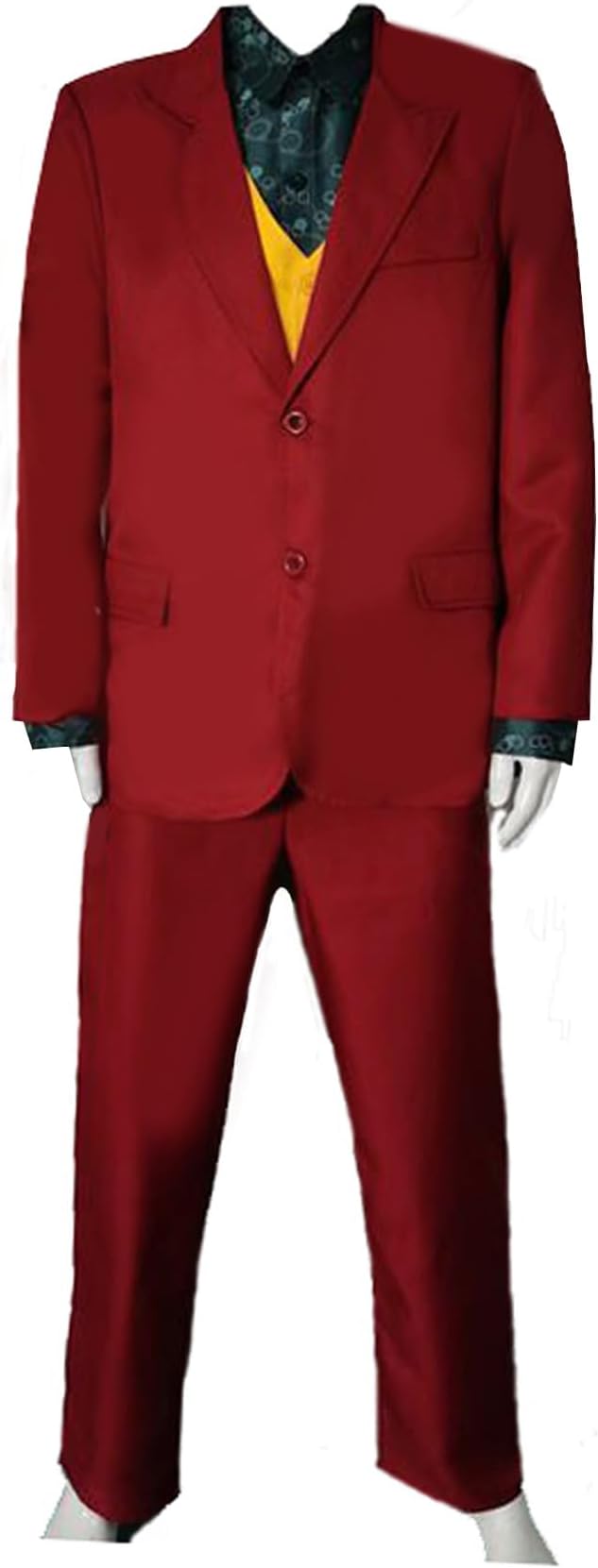 Mens Movie 2019 Clown Costume Horror Halloween Fancy Dress Outfit Burgundy Suit