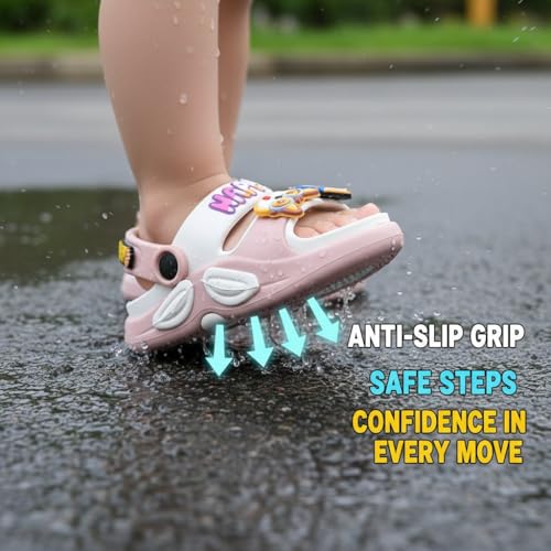 Image of GLJ Kids Comfort Clogs Sandals for Boy and Girl, 1 to 14 Years, Two-Strap Design, Easy to Wear Slip On, Dust and Waterproof, 1100