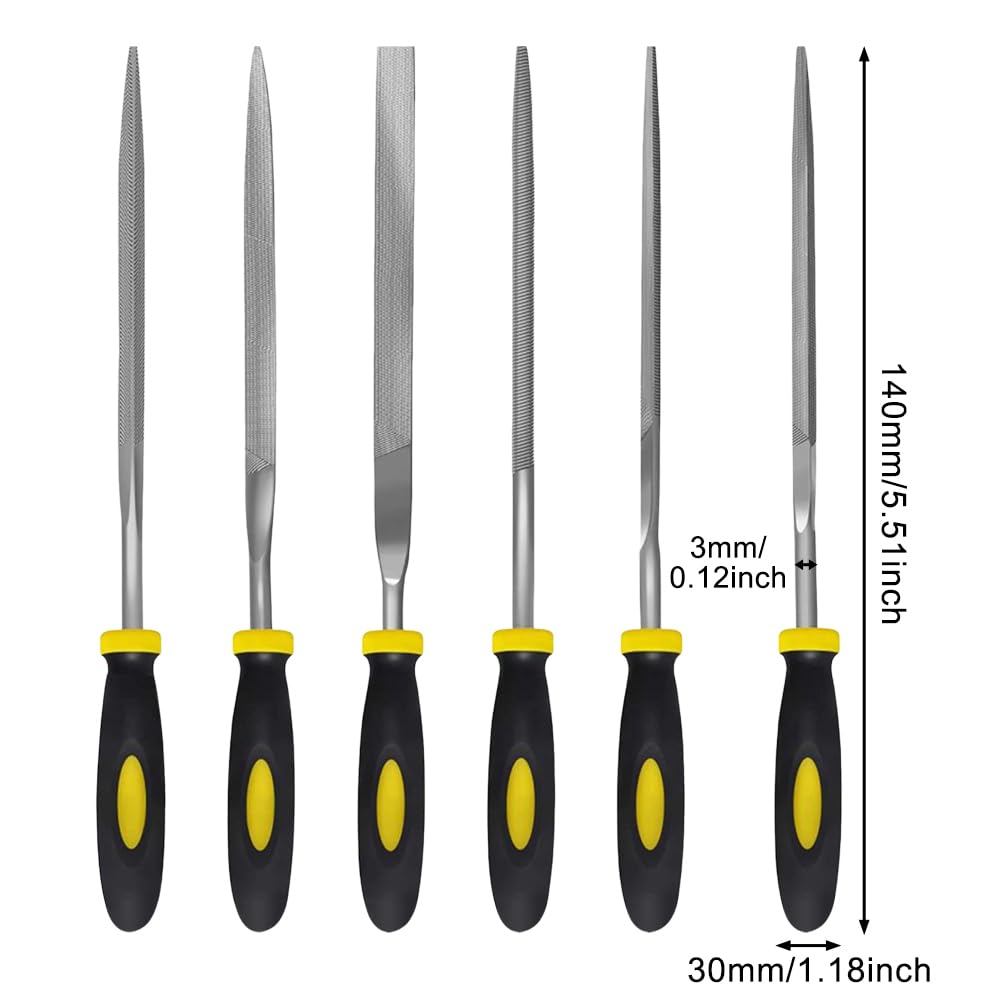 6 Pcs Metal File Set, Professional Metal Files for Steel Mini Files Tools Needle File Set - Image 2