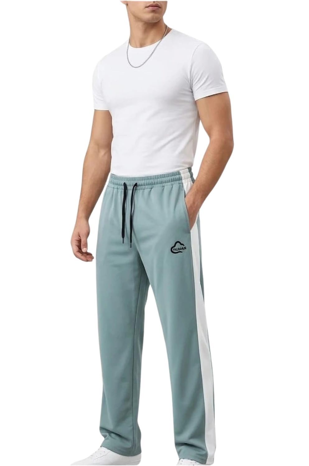 Men's Solid Nylon Track Pants with Side Wide Stripe | Regular Fit Sports Joggers | Lightweight Breathable Athletic Lower | Gym, Running, Workout, Training & Casual Wear-picture-57
