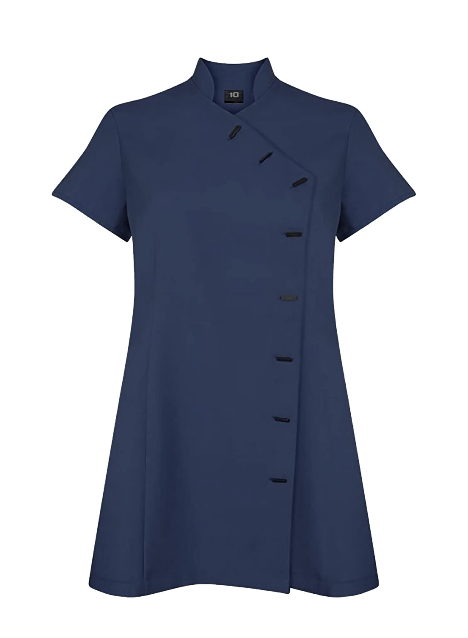 Black Beauty Tunic Spa Salon Beautician Tunic Nail Massage Therapist Uniform, Navy, Size 18