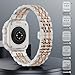 HUANLONG Solid Stainless Steel Band Compatible with Apple Watch 49mm 46mm 45mm 44mm 42mm 41mm 40mm 38mm, Metal Strap for iWatch Series Ultra/Ultra2/10/9/8/7/6/5/4/3/2/1 SE Women and Men(LS 38mm/40mm/41mm Silver/Rosegold)