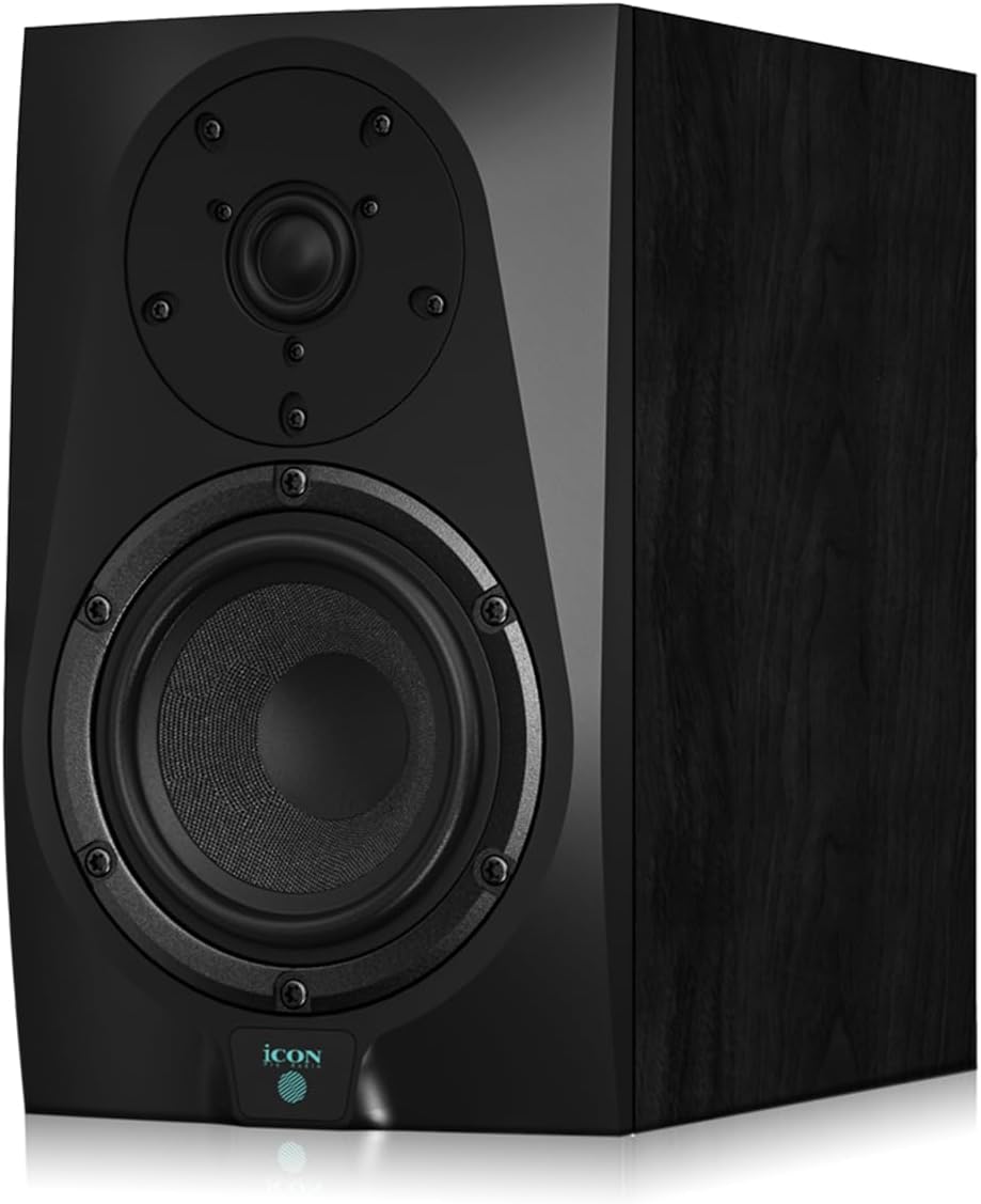 iCON Pro Audio DT-6S 5.25" Active Studio Monitor - 80W Bi-Amplified Powered Speaker for PC, Mac, Smartphone, Professional Mixing, Streaming