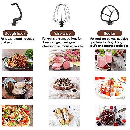 Küchenmaschine Küchenmaschine - Küchenmaschine, Mixer, 6,5 Liter, Fleischwolf und Mischglas, 6-Gang, verschiedene… – Bild 3