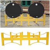 HECASA Heavy Duty Stackable Oil Barrel Bracket 55 Gallon Drum Rack Steel Powder Coated Yellow 1600 Lbs Capacity, NN2188