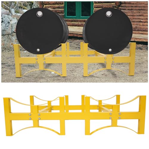 Soporte para Barril de Aceite HECASA de Alta Resistencia, Apilable, para Barril de 55 Galones, Acero Aleado con Recubrimiento en Polvo Amarillo, Capacidad de 1600 lb, Modelo NN2188 miniatura 1