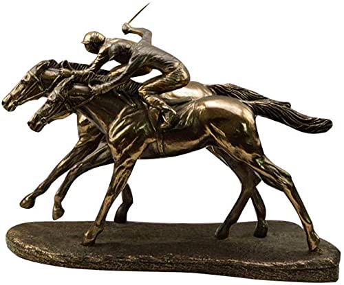YRHH Bronze Double Horse Racing Sculpture