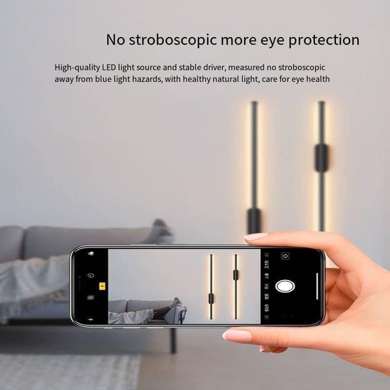 Generic Simple Modern Light Luxury Long Strip Grille Light Minimalist Living Room Background Wall Light Bedroom Bedside Light Hotel Lamps, Black, 592887681087