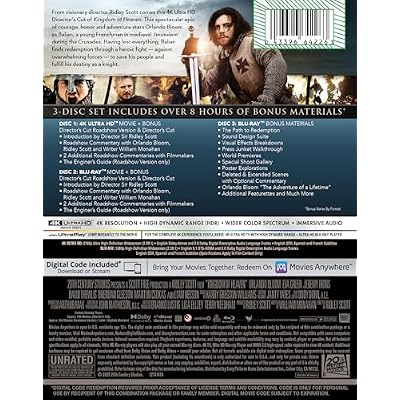 Kingdom of Heaven (Director's Cut) (4K Ultra HD + Blu-ray + Bonus Disc + Digital SteelBook) - 4K + Blu-ray