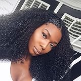 ZigZag Hair Afro Curly Lace Front Human Hair Wigs For Black Women 4B 4C Brazilian Afro Kinky Curly...