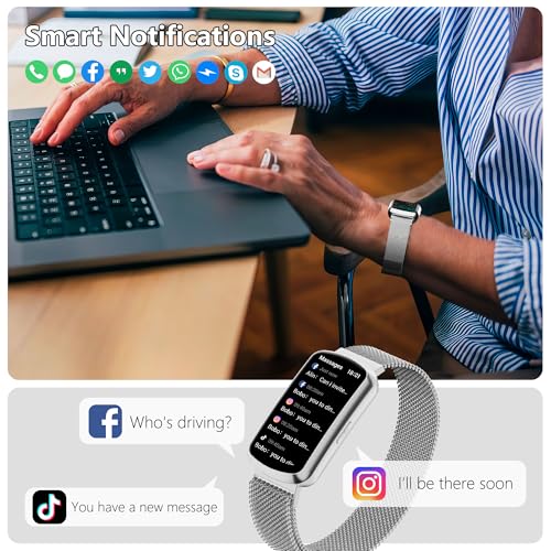 Image of JYUAJOI Health Fitness Tracker, Smart Watch with 24 /7 Heart Rate and Blood Pressure Monitor, Activity Tracker with Blood Oxygen, 120 Sport Mode Waterproof Sleep Tracker for Women Men (Silver)