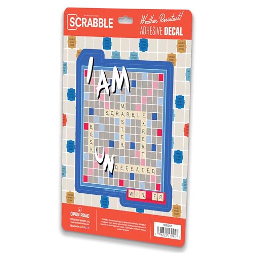 Image of Hasbro Scrabble I Am Undefeated Adhesive Vinyl Decal - Fun Scrabble Sticker for Car or Laptop
