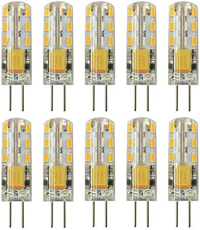 RAYHOO 10pcs G4 LED Bulbs JC Bi-Pin Base Lights 1.5W AC/DC 12V 10W-20W T3 Halogen Bulb Replacement Landscape Bulbs (Warm White 3000K)