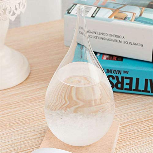 Unique Gadgets & Toys Storm Glass Weather Station Barometer with Wooden Base Scientific Decorative Gift - Small - Thumbnail 2