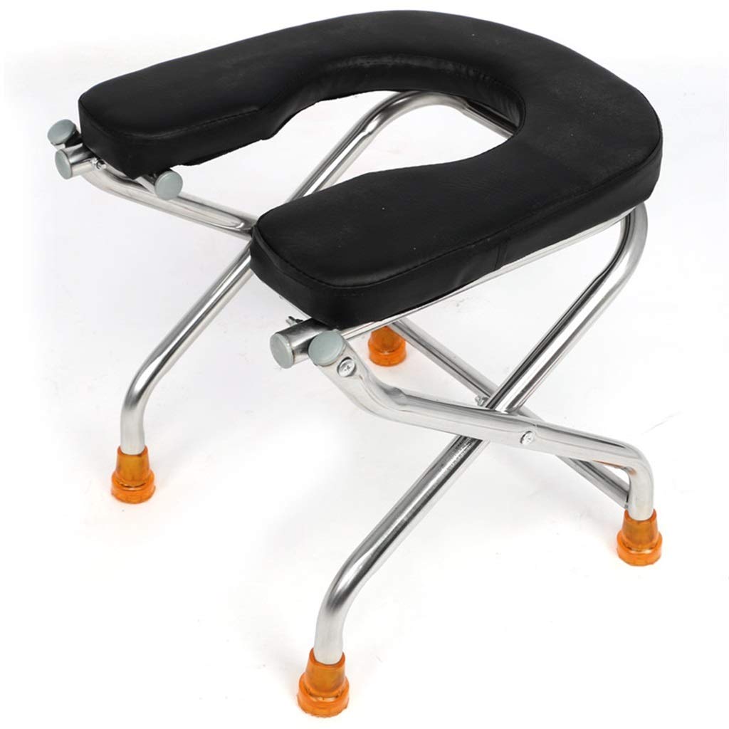 Toilleten Sitz, Ergonomie Bad Dusche Falten Stuhl Haushalt Tragbar Mobiles WC Toilettenhocker Zum Alter Mann Schwangere Frau (Farbe : Leather Surface, Größe : Height 39cm)