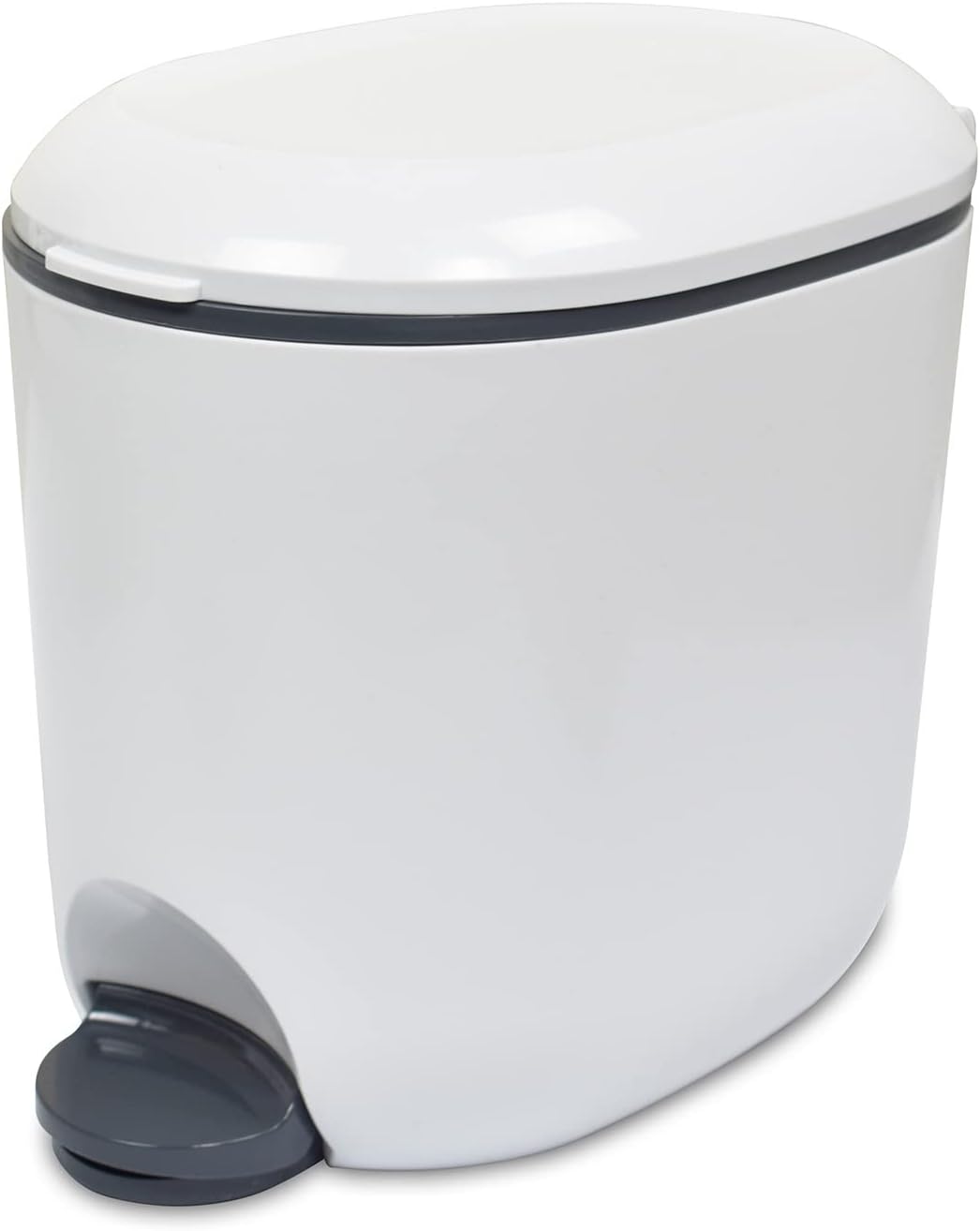 Addis Premium Deluxe Bathroom Office Pedal Bin with Inner, 3.5 Litre, Light Grey & Charcoal Grey
